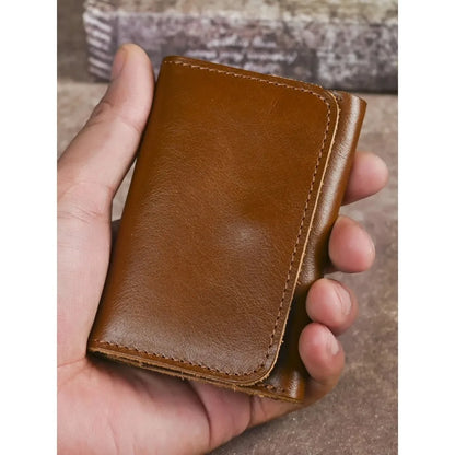 Genuine Cowhide Leather Wallet for Men Women Vintag2026 Small Men's Wallets Compact Card Holder Leather Coin Purse