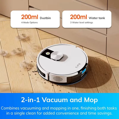 ILIFE A12 Pro Robot Vacuum and Mop Combo, LIDAR Navigation, Self Collection Dust, 3000Pa Suction, App/Remote Control