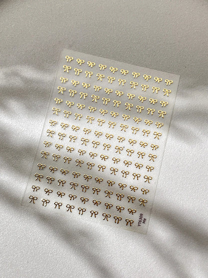 Embossed Colorful Bows Nail Art Stickers Sweet Laser Gold Silver Bowkonts Self Adhesive Nail Art Stickers Decoration Decals DIY
