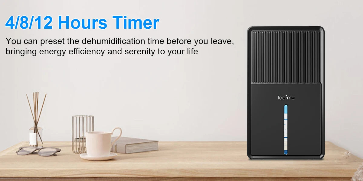 LOEFME 3L Air Purifier Dehumidifier for Home Office RV Mold Moisture Removal Portable Energy Efficient Rapid Air Drying Cloths