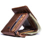 CONTACT'S Genuine Leather Short Wallets for Men Trifold Card Holder Money Clip Coin Purse Male Pocket Wallets Men's Purse Bags