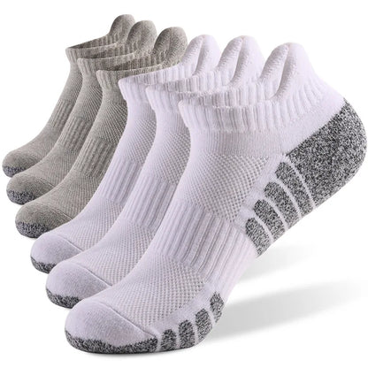 3 Pairs Thickened Towel Bottom Running Mesh Boat Non-Slip Breathable Sports Low Cut Men's Women's Socks