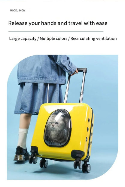 2026 New Multi Functional Small Pet Breathable Box, Cat Suitcase, Comfortable Outdoor Pet Suitcase, Travel Suitcase