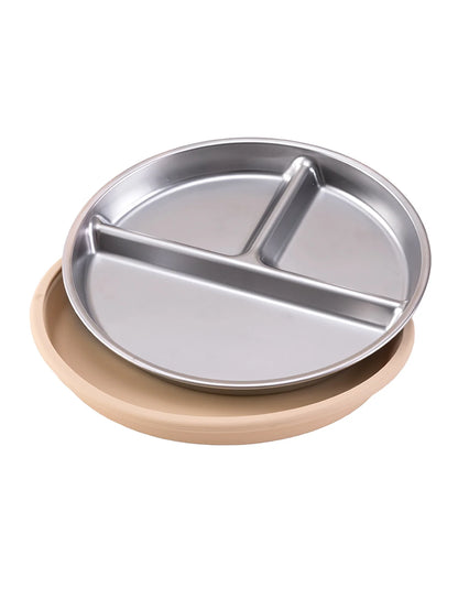 1PCS Stainless Steel Dishes Plate Detachable Suction Bowl For Baby Feeding BPA Free Silicone Base Tableware Newborn Essentials