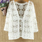 Elegant Summer Hollow Lace Cardigan Sweater Women Wide Loose Floral Knitted Sweater Thin Section Female Spring Autumn Cardigan