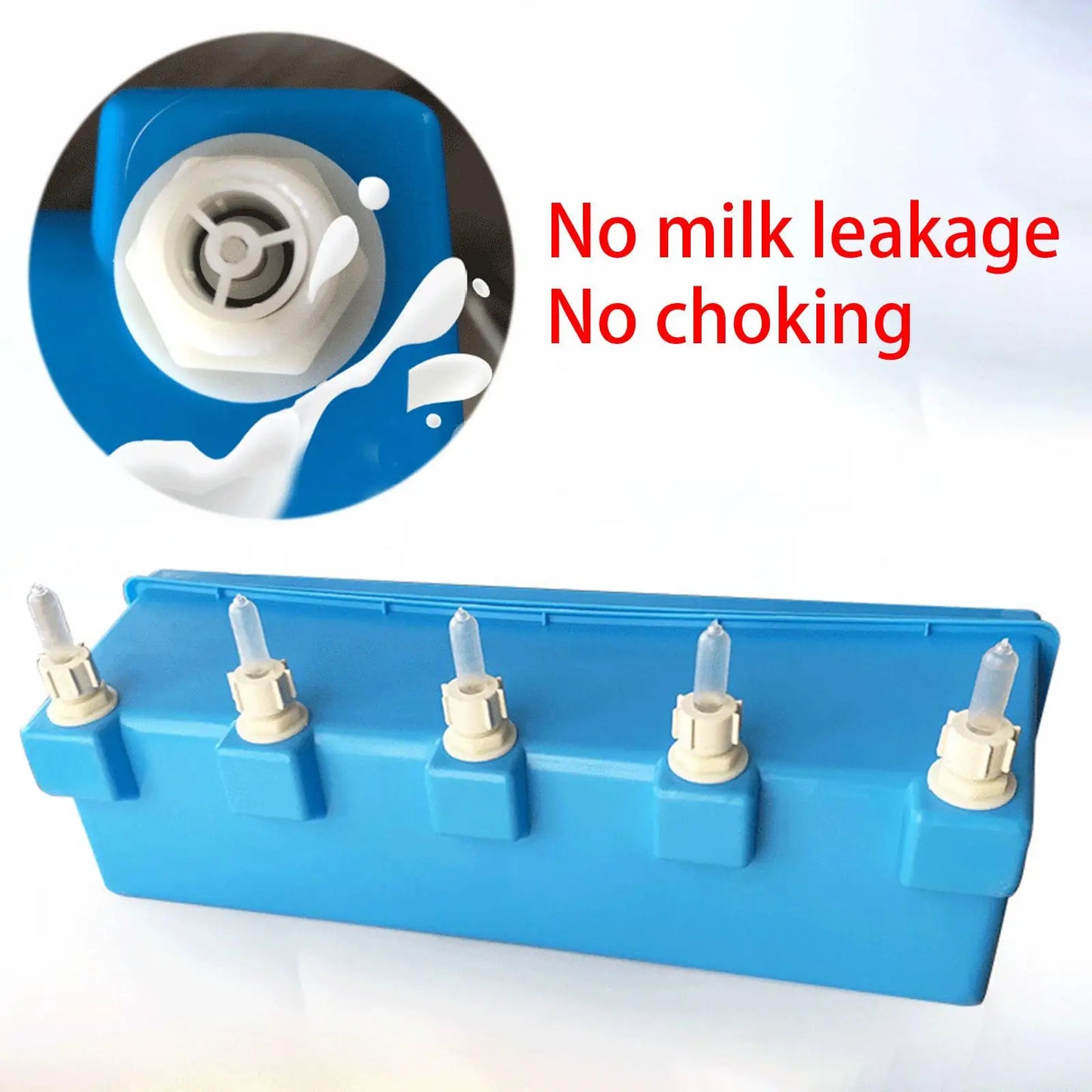 Silicone Drink Nipples Lamb Teat Feeder Bottle Topper Blue Milk Feeding Bucket for Calves Sheep Goats at Farm