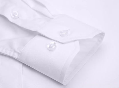 Men Formal Shirt Long Sleeve Office Solid Color Fashion Business Pocket Social Office Blue White Shirts Men's Clothing S-5XL