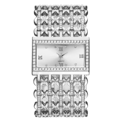Luxury Noble Gold Ladies Quartz Watch Fashion Women's Skeleton Bracelet full Dress Clock Watches