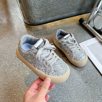 Girls' Shoes 2024 Spring New Casual Versatile Little Girls Star sneakers Spring and Autumn Children's Sports Shoes