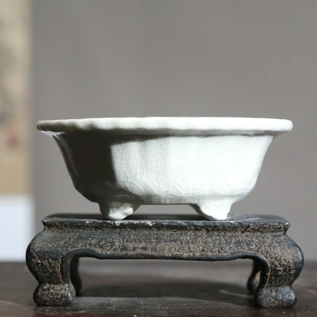 Chinese Style Purple Sand Flowerpot Home Desktop Ceramic Bonsai Pot Small Portable Handmade Succulent Glaze Flower Pots LC373