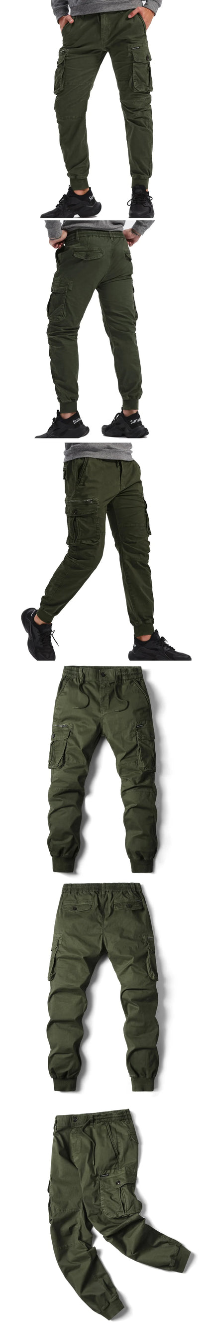 New Cotton Men Cargo Pants Khaki Casual Men Tactical Joggers Cargo Multi-Pocket Fashion Black Army Light gray Trousers Work Wear