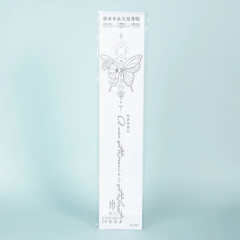 One Butterfly Spine Waterproof Temporary Tattoo, Lasting 1-2 Weeks, Semi-Permanent Tattoo Color, Realistic Fake Tattoo