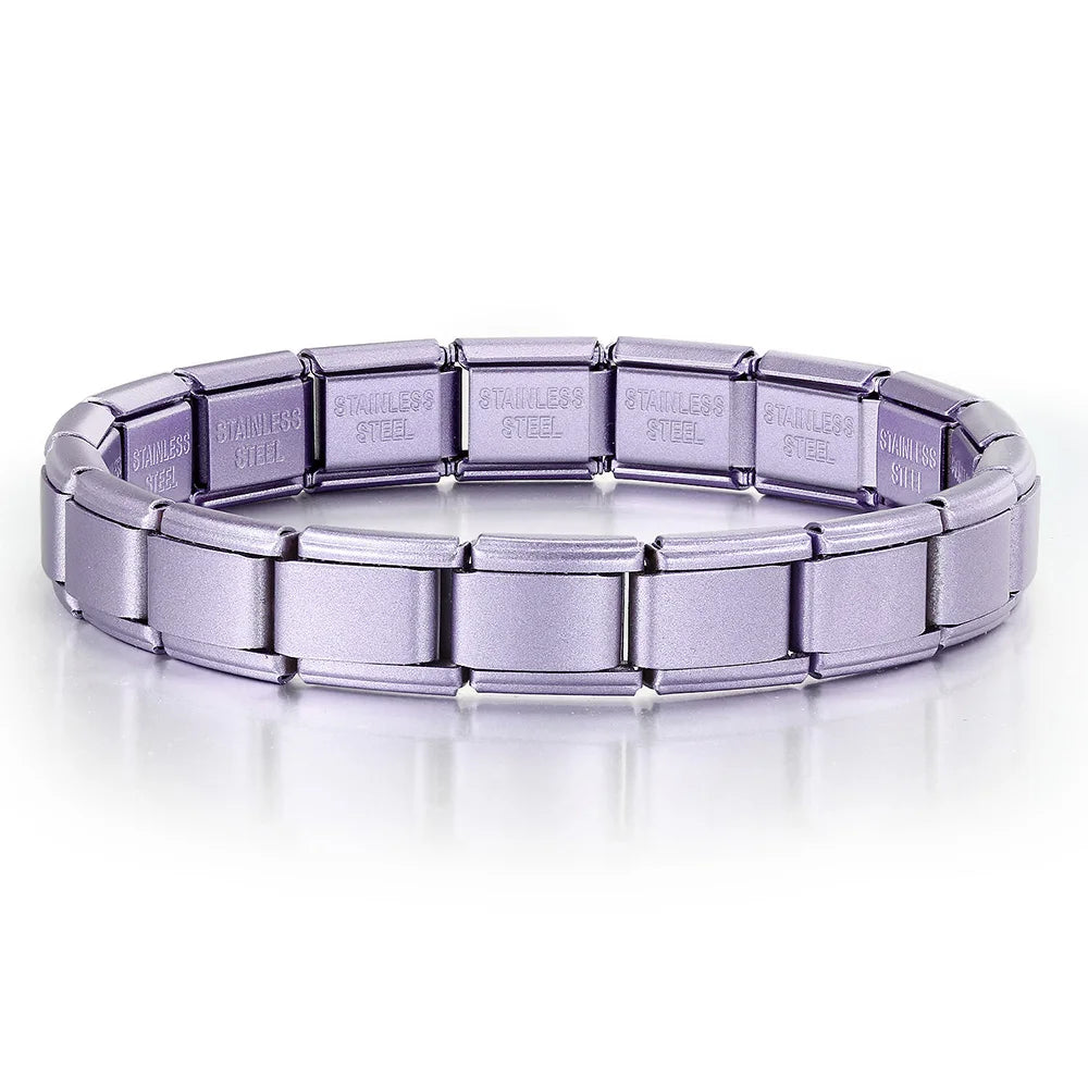 GEMOSA 9mm Width Italian Charm Bracelet Fashion Stainless Steel Bangle Elastic Link Chain High Quality Factory DIY