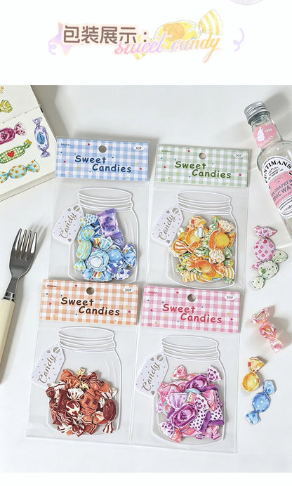 Candy Shaped Sticker Pack, Sweet Style Stickers for Junk Journal Decoration, Decorative Stickers for Water Cups, Photo Frames