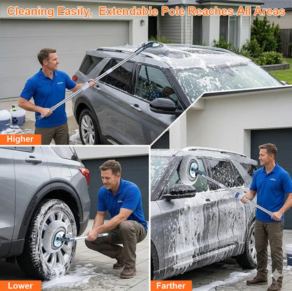 Car Wash Brush Long Handle Car Cleaning Brush Soft Hair Chenille Broom for Home Floor Window Telescopic Windshield Car Wash Mop