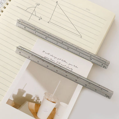 TUTU high quality colorful 15cm aluminum triangular scale ruler aluminum 1:20 - 1:600 alloy metal scale regua desenho H0003