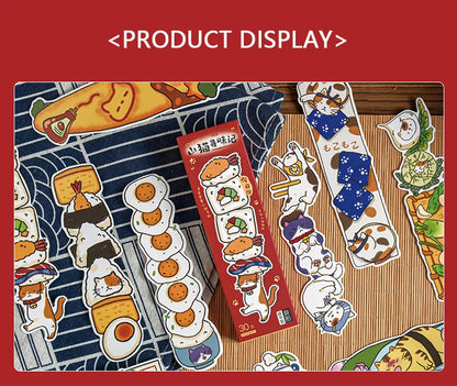 30 Sheets/Set Cute Cat Bookmark for Reading Creative Cat-Shaped Paper Bookmarks Decorative Paper Cards Stationery Gift