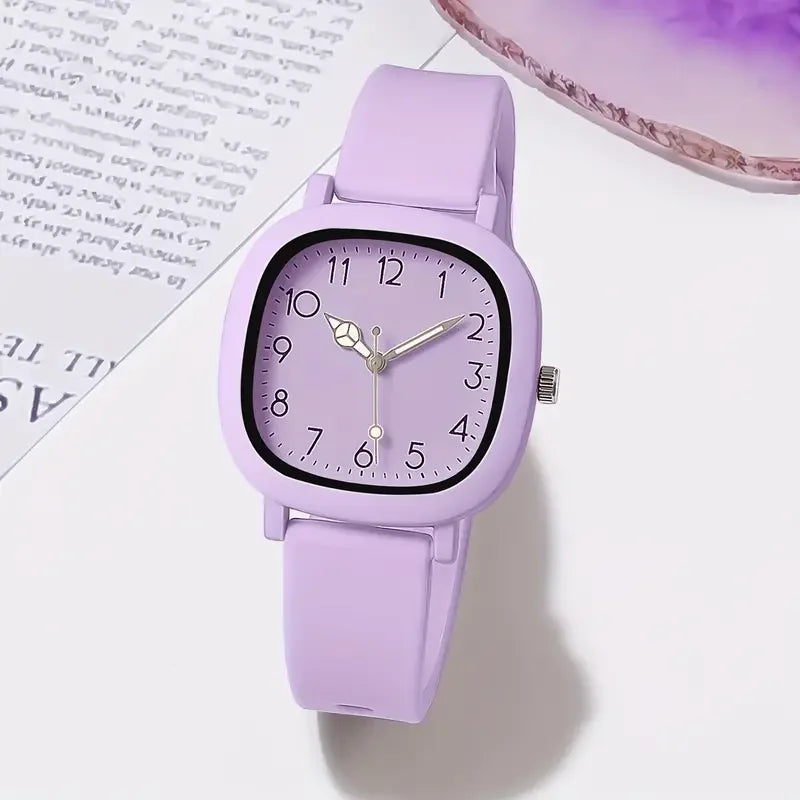 1/3/10PCS Fashion Silicone Band Women Quartz Watches Set Casual Arabic Dial Wristwatch for Girls Clock Reloj Hombre（Without Box）