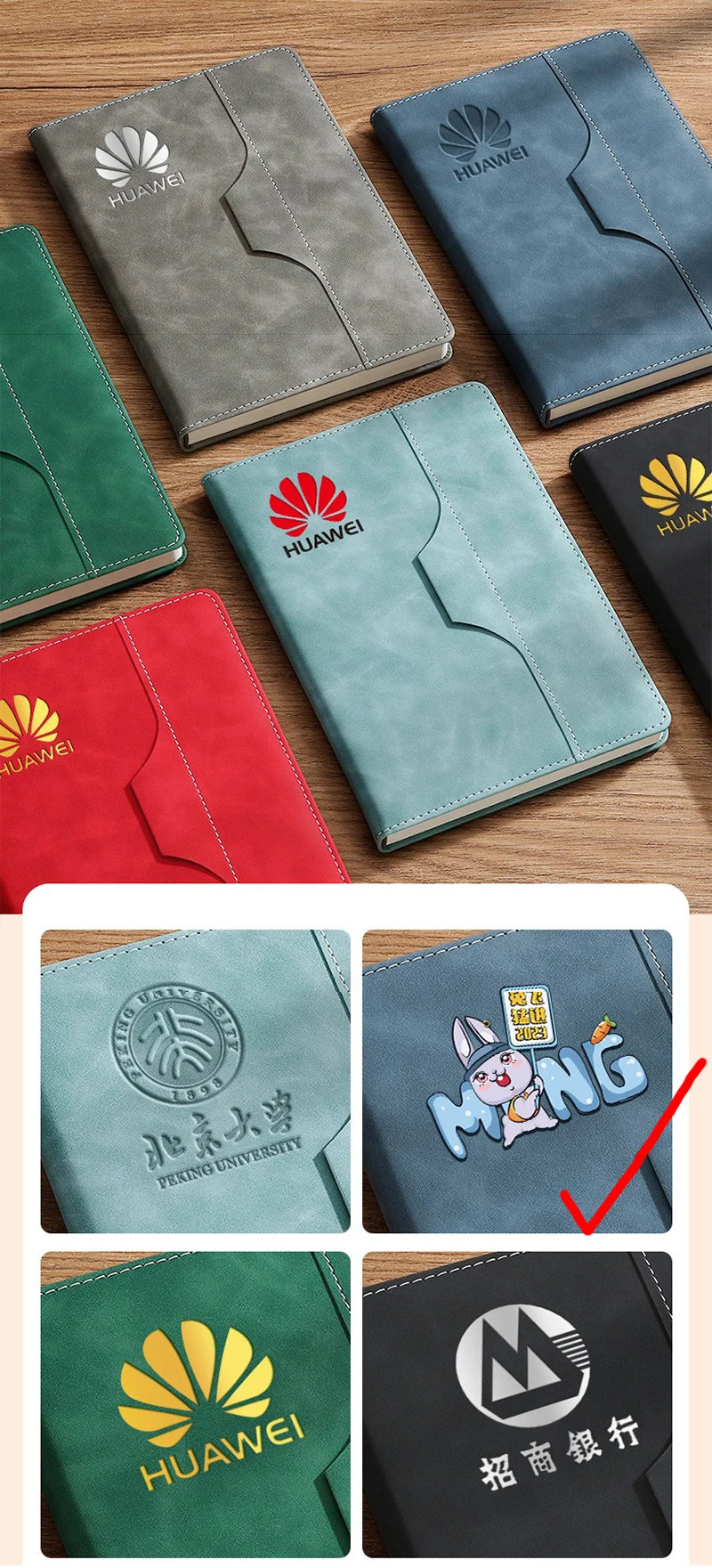A5 B5 Customize PU Leather Notebook with Pen Insert Holder Free Printing LOGO Office Notepad Business Enterprise Diary Book Note