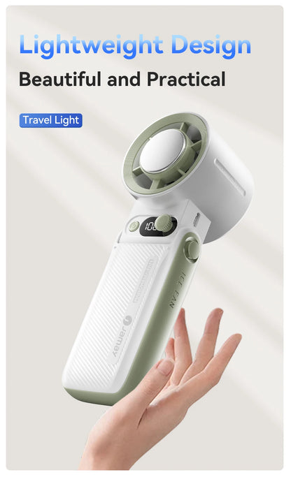 Portable Handheld Fan Strong Wind 199 Gear Wind Speed LED Digital Display Adjustable Outdoor 3-in-1 Handheld Fan 8000mAh F5PRO