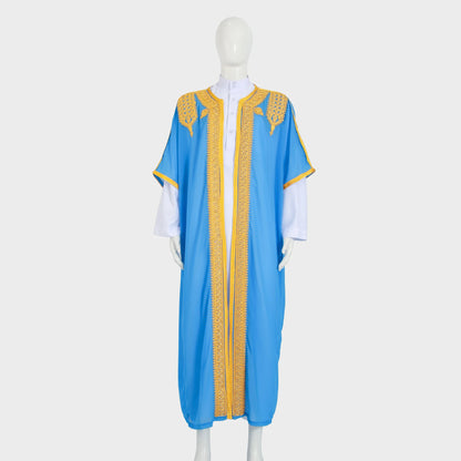 Eid Men Robe Jubba Thobe Open Abaya Dishdasha Islamic Embroidery Cardigan Abayas Dubai Male Muslim Prayer Kaftan Ramadan Morocco