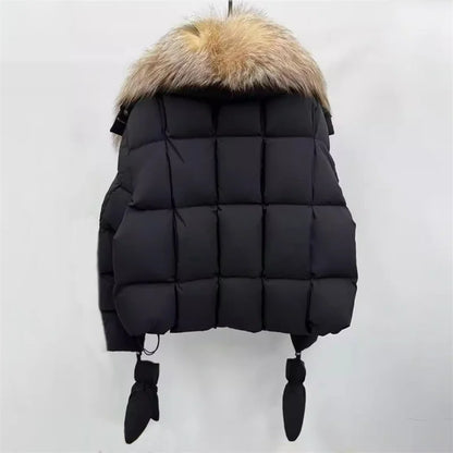 Women's winter jacket New detachable fox fur collar down coats for winter 2025 white duck down filled warm thick coat outerwears