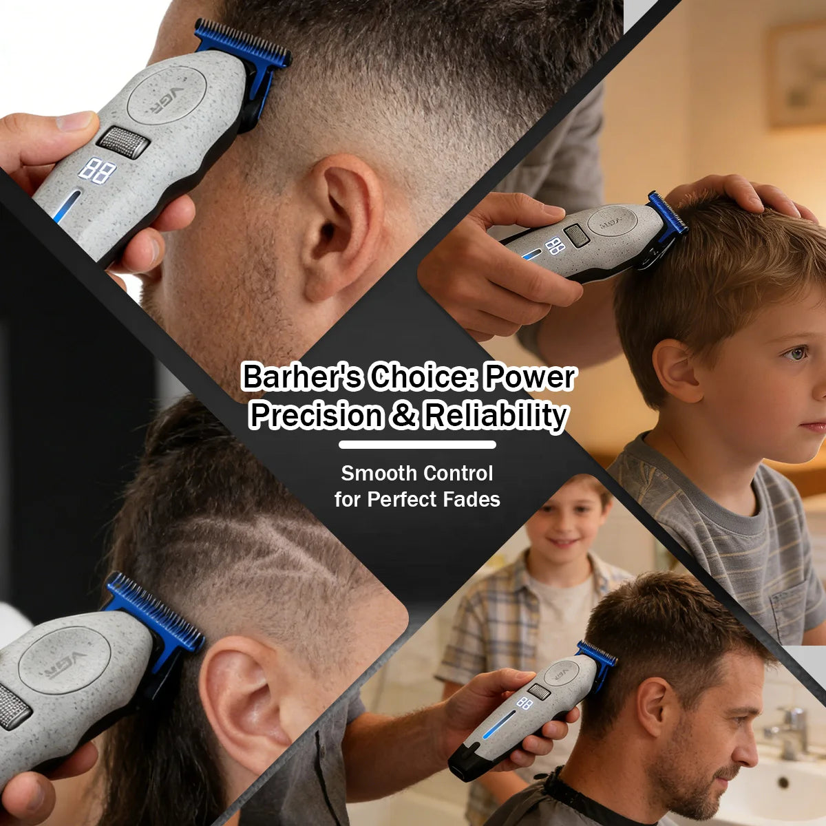 VGR Hair Trimmers Professional Haircut Machine 9000 RPM Hair Clippers Electric Trimmers Rechargeable Hair Trimmer for Men V-887