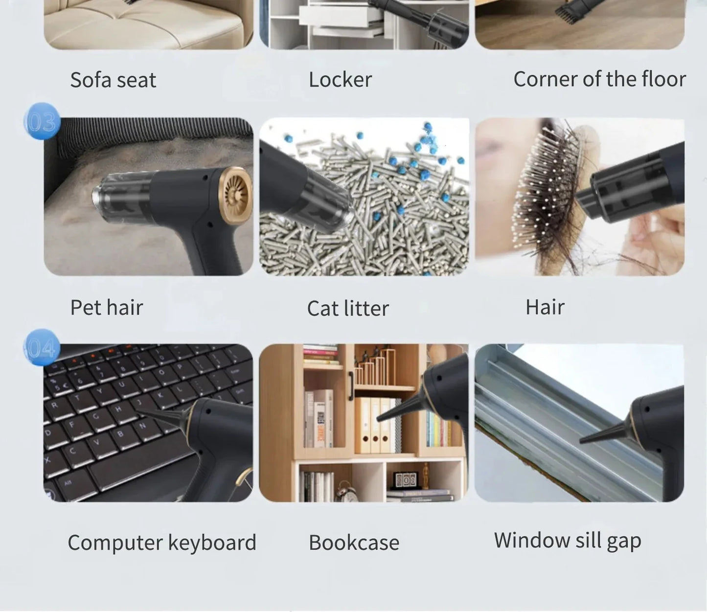 CENRR 980000PA Mini Car Vacuum Cleaner Strong Scution Powerful Wireless Car Cleaner HandHeld  Air Gun Portable Vacuum Cleaner
