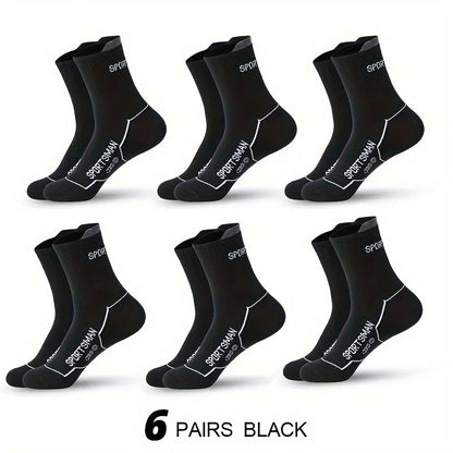 6 Pairs Socks Men's Short Socks Sweat Absorbent and Odorous Basketball Socks Running Sports Socks Breathable Mesh Men's Socks