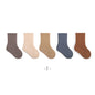 MILANCEL New Autumn Kids Socks Girls Solid Color Mid Tube Socks Children Sock 5 Pairs a Lot