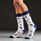 1 Pair Creative Shrimp Pattern，Casual Comfy Soft Mid-calf Men's Socks For Daily