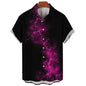 3D Printed Punk Purple Lightning Graphic Blouses Harajuku Fashion Hip Hop Shirts For Men Clothes Hawaiian Y2k Lapel Blouse Tops
