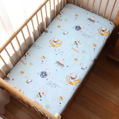 Baby Crib Fitted Sheet Newborns Bed Linen Children Cotton Cot Mattress Cover Protector For Toddler 130x70cm Allow Custom Size