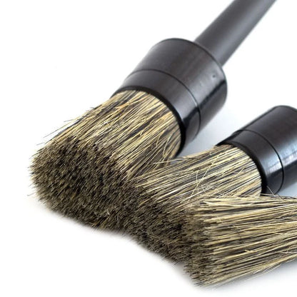 3Pcs Natural Boar Hair Car Detailing Brush Set Soft Bristle Car Cleaning Brush Kits Auto Tire Wheel Wash Exterior Accessories