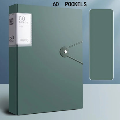 Durable 60-Pocket A4 Folder File Bag, High Transparency & Waterproof, Ideal for Exam Papers & A4 Size Documents,Perfect for Home