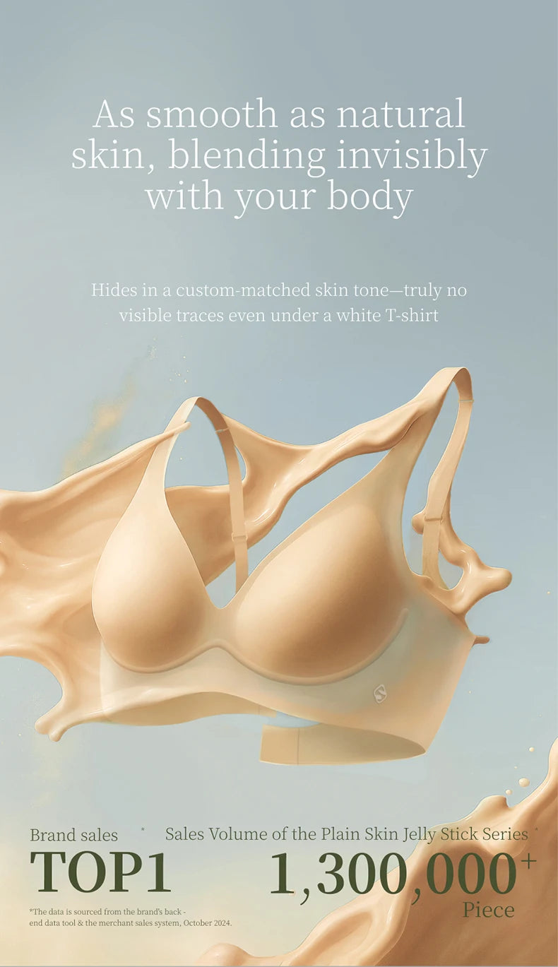 SUJIIN Sexy Seamless Wireless Bras for Women Push Up Padded Soft Support Invisible Lift V Neck Bralette Smooth Bra Female MX208