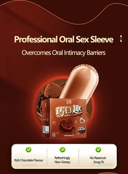 10Pcs Professional Oral Sex Condom Natural Latex Chocolate Flavour Condones Medium Smooth Non-reservoir Ultra-thin Fit Kondome