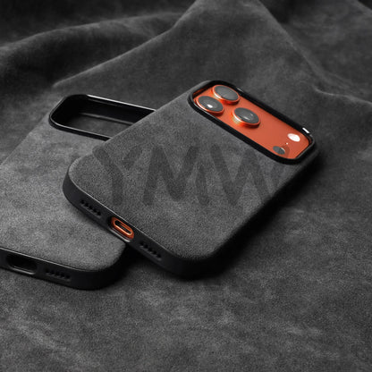 for ALCANTARA Case for iPhone 18 17 16 15 Pro Max Supercar Same Suede Leather Compatible with MagSafe Business Luxury Cover