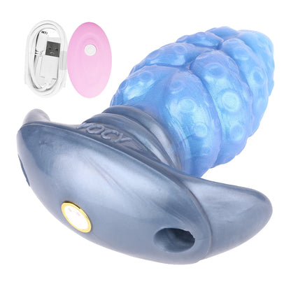 FAAK Silicone Wearable Anal Plug with Large Tail size S M L XL XXL Wireless Control Strapon Vibrator BDSM Flirting Sex Toys