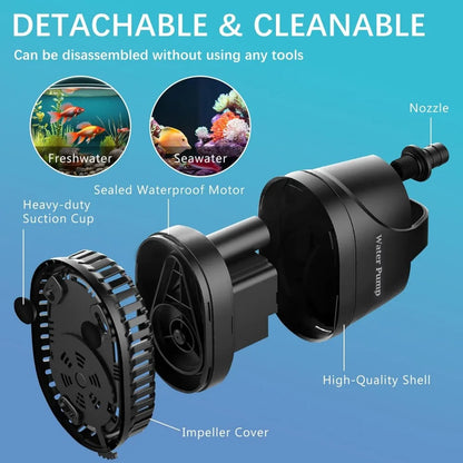 Submersible Water Pump, Ultra-Quiet Aquarium Pump for Pond, Garden Fountain, Underwater Use