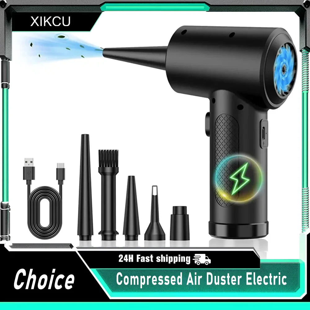 Electric Wireless Air Duster Compressed Air Blower Compressed Air for Cleaning Computer Keyboard Camera Car Home With LED Light