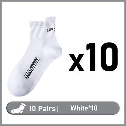 10/20Pairs High Quality Men's Socks Casual Breathable Cotton Man Run Sports Socks Spring Autumn Male Sox Gifts Plus Size 38-45