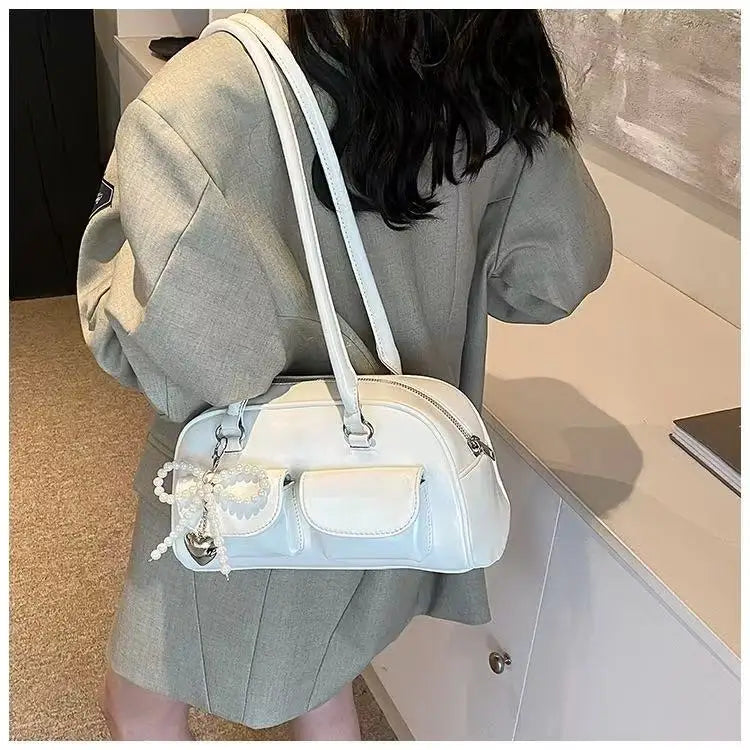 Fashionable Underarm Bow Bag for Women 2024 Korean Edition New Simple Leisure Pillow Bag Trendy Versatile Shoulder Bag