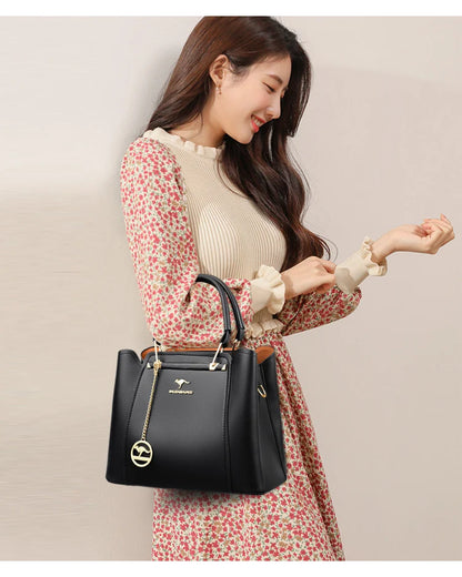 2026 Luxury Women Designer 3 Layers Shoulder Crossbody Sac Ladies Large Capacity Leather Handbags Shopper Brand Messenger Totes