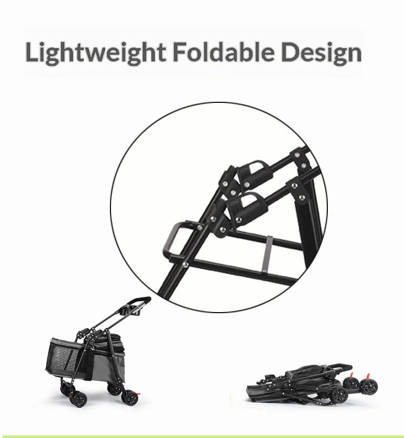 Foldable Lightweight Pet Stroller Dog Cat Small Dogs Puppy Travel Portable Mesh Ventilated Easy Fold Wheels Dog Stroller
