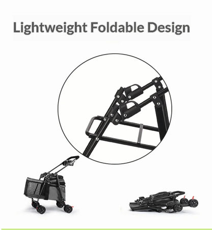 Foldable Lightweight Pet Stroller Dog Cat Small Dogs Puppy Travel Portable Mesh Ventilated Easy Fold Wheels Dog Stroller