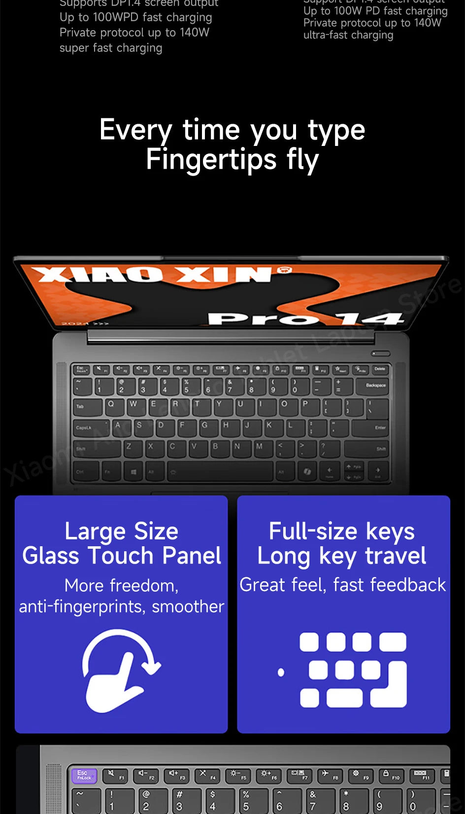 Lenovo Laptop Xiaoxin Pro14 2024 14' 2.8K 120Hz OLED Screen AMD Ryzen 7-8845H 16G/32G LPDDR5 1TB/2TB PCIE4.0 SSD Notebook PC