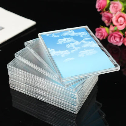 Transparent acrylic card storage clip-type game sports trading card display box K-pop idol photo protective cover non-magnetic