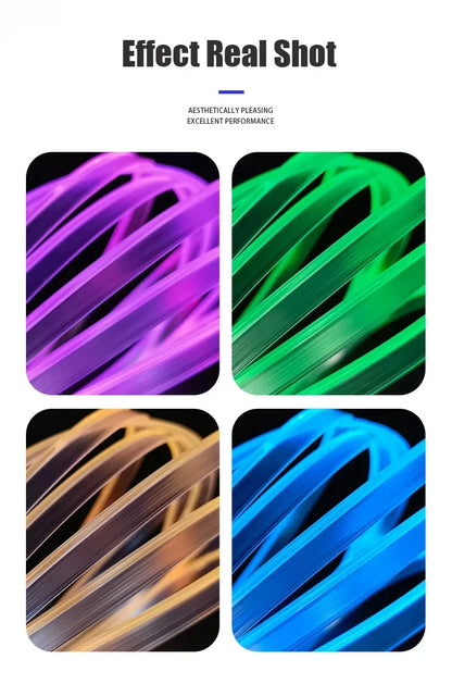 Car RGB Ambient LED Light Strip 1/2/3/4/5M APP Control USB Fiber Optic Atmosphere Lamp Neon Interior Console Decoration Lights