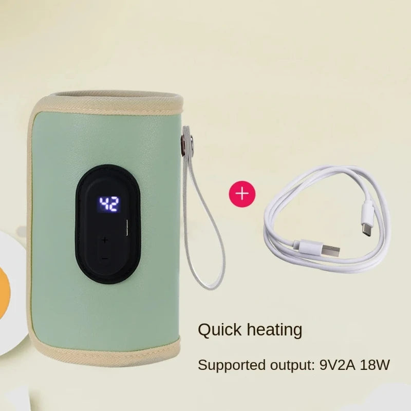 Portable Digital Display Baby Bottle Warmer USB Car Travel Nursing Milk Heater Outdoor Universal Temperature Control Accessories
